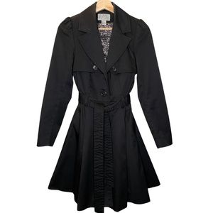 BLACK Flared Trench Coat